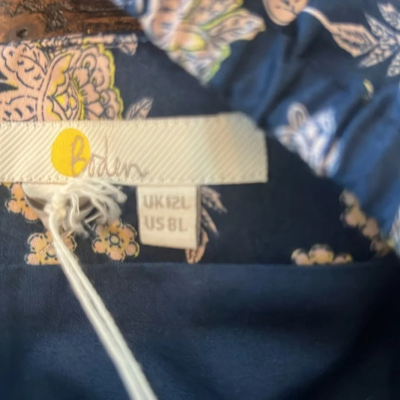 Boden Cut Out Detail Mini Dress Navy Floral Print Women’s Size 8T Tall NWT - Picture 6 of 9